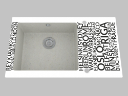 Cam granit lavabo, kurutma için kanatlı 1 oda - Edge Diamond Capella (ZSC SA2C)