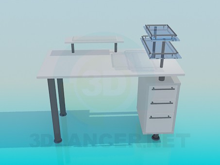 modèle 3D La table de l’ordinateur - preview