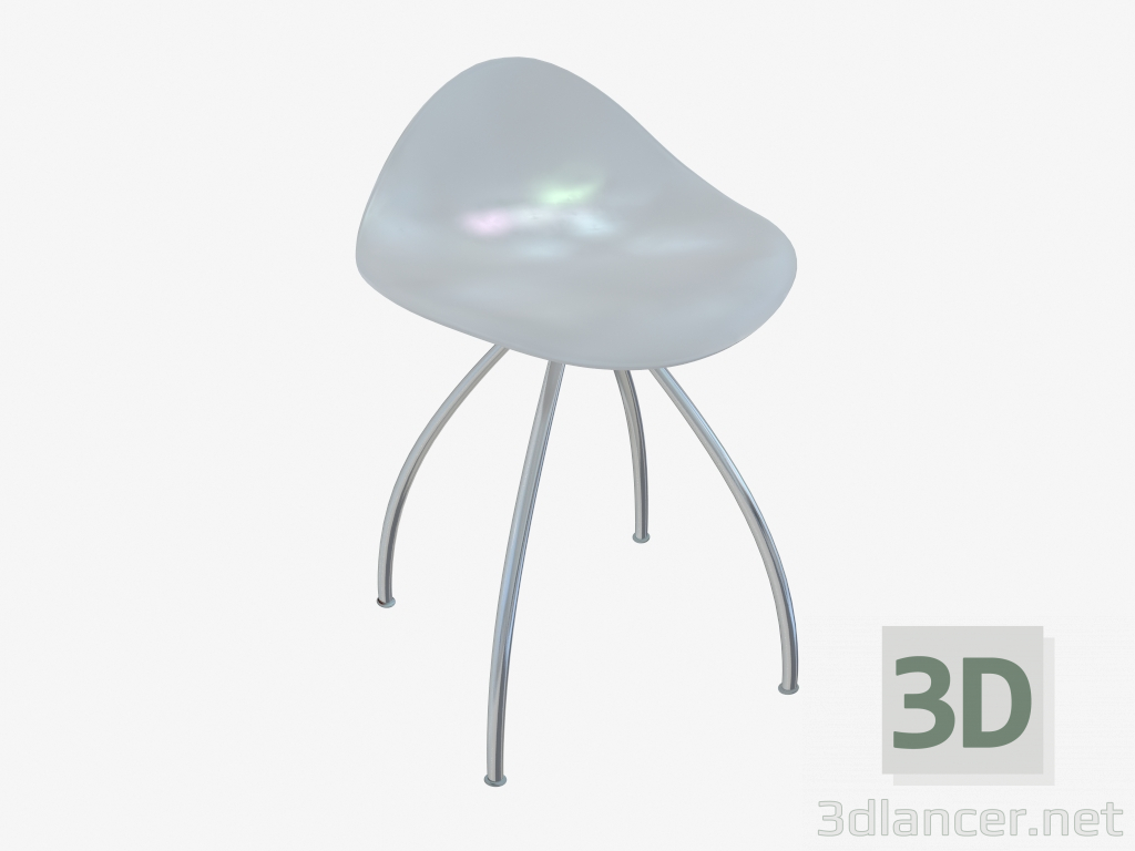 modello 3D Sedia (bianco bianco h46) - anteprima