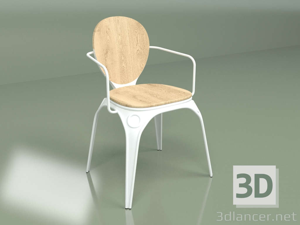 modèle 3D Chaise Louix (blanche) - preview