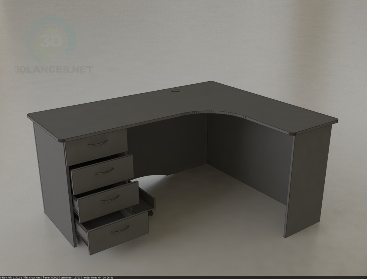 3d model Office table 1600х1300х750 - preview