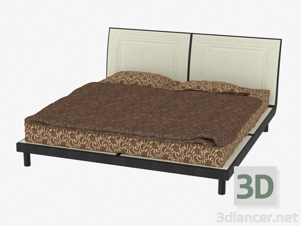 3d model Double bed with leather trim (JSB1010) - preview