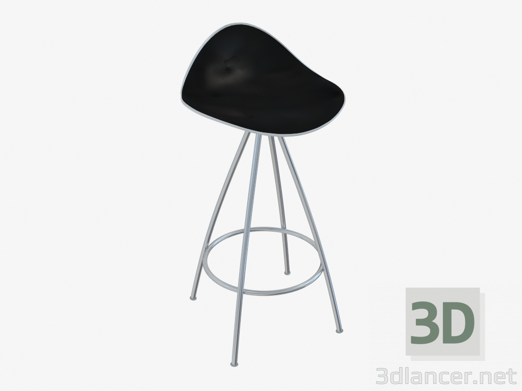 3D modeli Sandalye (beyaz, siyah h66) - önizleme