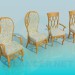3D modeli Sandalye küme - önizleme