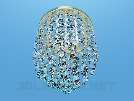 Modelo 3d Uma pequena lâmpada decorada com contas de vidro transparente - preview