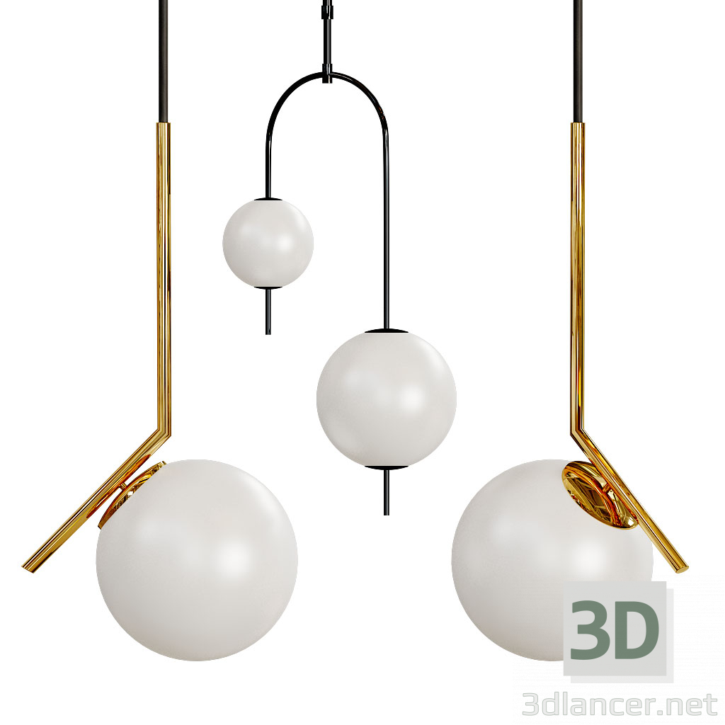 modello 3D di Il lampadario Balance perline Bilancia comprare - rendering