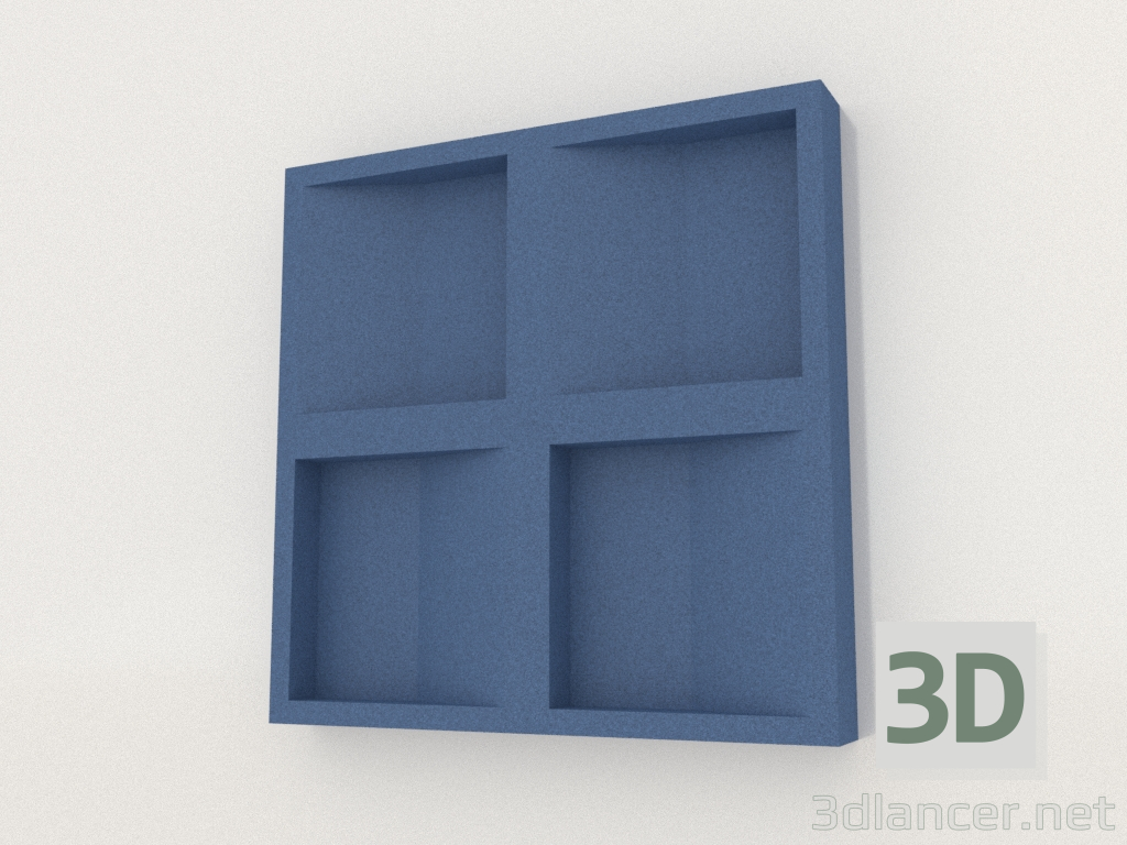 Modelo 3d Painel de parede 3D CONCAVE (azul) - preview