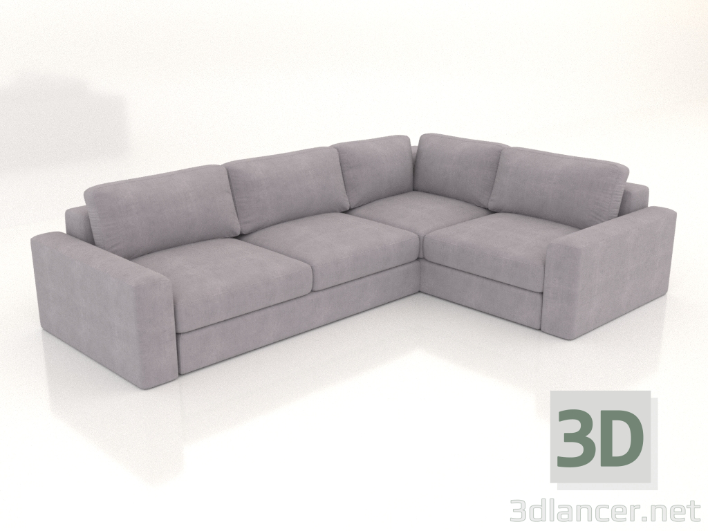 modèle 3D Canapé d'angle PALERMO (revêtement option 1) - preview