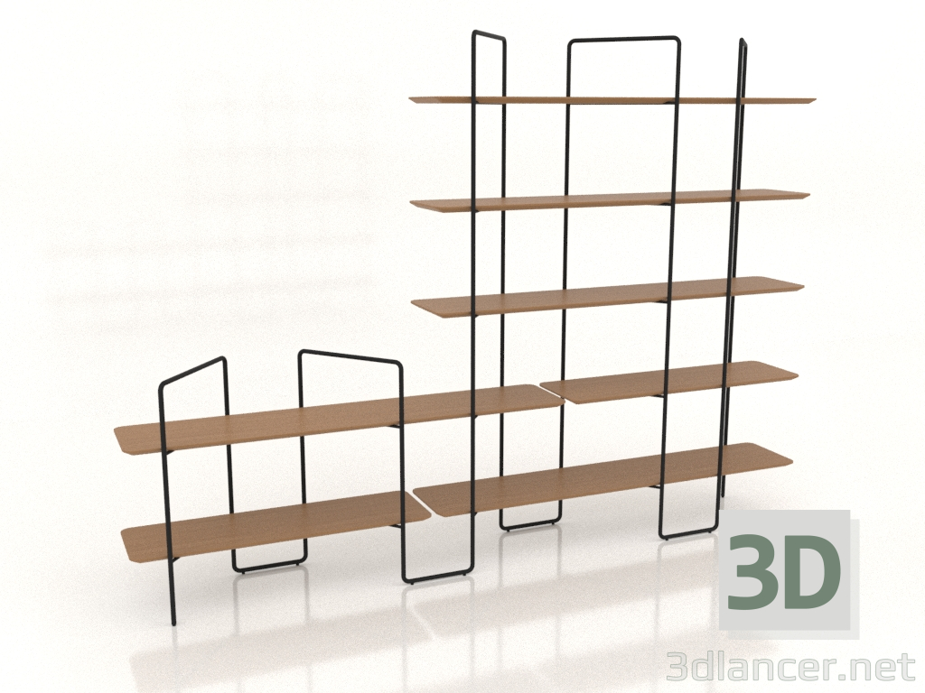 3d model Rack modular (composición 17 (11+01+U)) - vista previa