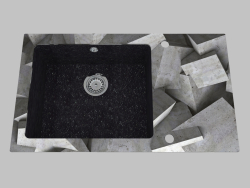 Glass-granite sink, 1 chamber with a wing for drying - Edge Diamond Capella (ZSC GB2C)