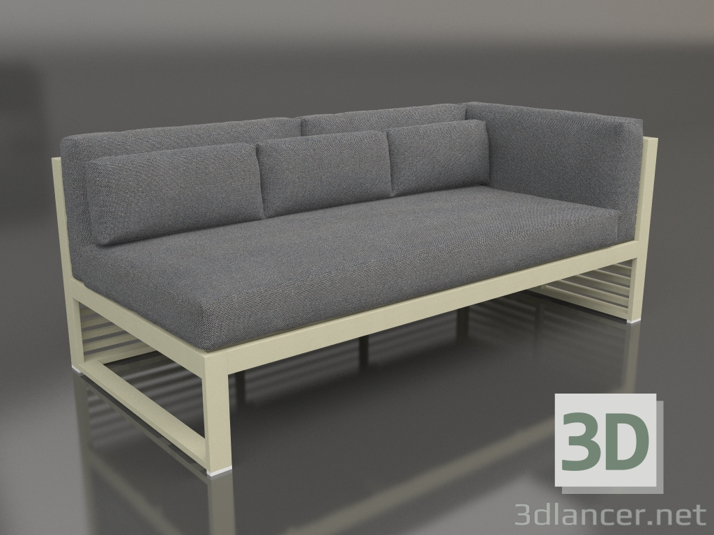 3D Modell Modulares Sofa, Abschnitt 1 rechts (Gold) - Vorschau