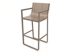Stool with a high back and armrests (Bronze)