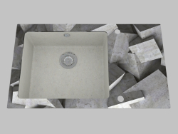 Lavabo in vetro-granito, 1 camera con un'ala per l'asciugatura - Edge Diamond Capella (ZSC SB2C)