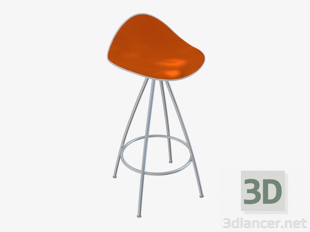 3D Modell Stuhl (weiß orange h66) - Vorschau