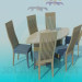 3d model Mesa de comedor y sillas - vista previa