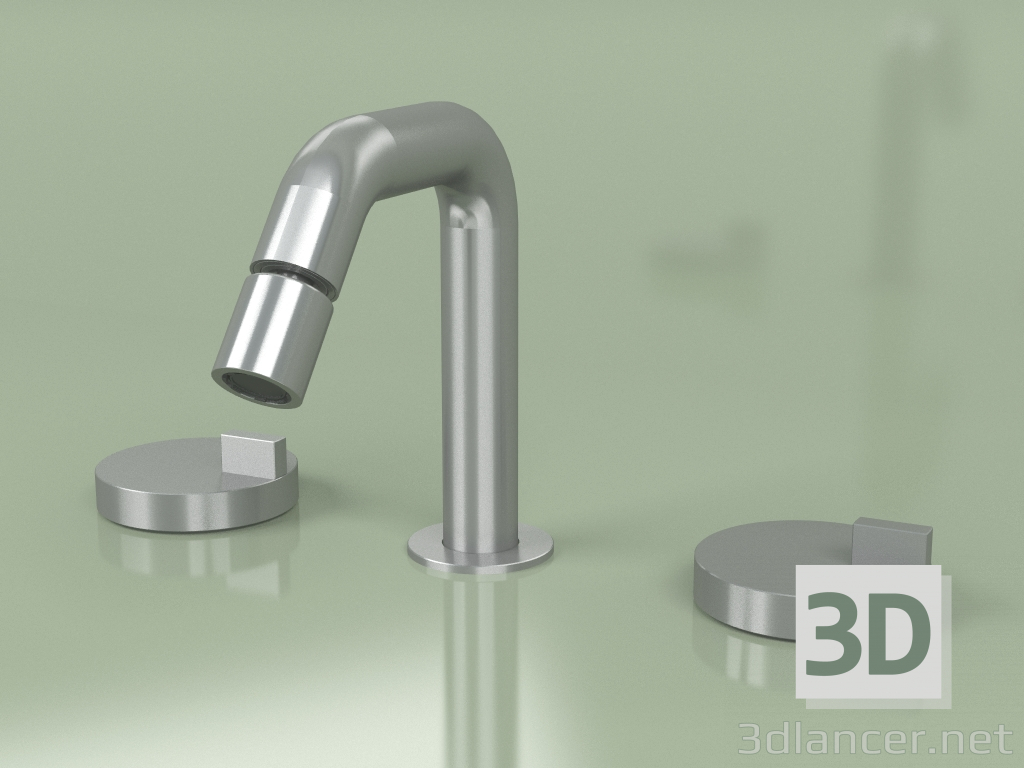 3d model 3-hole bidet mixer with adjustable spout (18 37 V, AS) - preview
