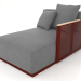 Modelo 3d Módulo de sofá seção 2 direita (Vinho tinto) - preview