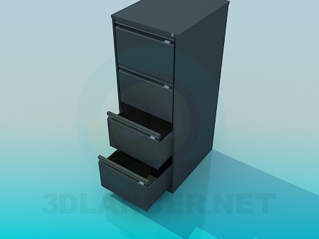 modello 3D Piedistallo di ufficio con cassetti - anteprima
