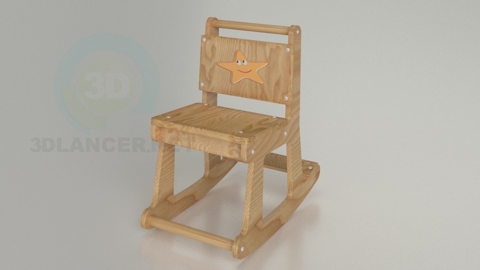 modèle 3D Chaise haute - preview