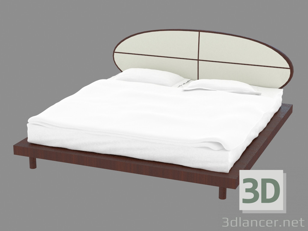3 डी मॉडल चमड़े ट्रिम के साथ डबल बेड (jsb1023) - पूर्वावलोकन