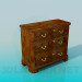 3d model A small chest with drawers with key - preview