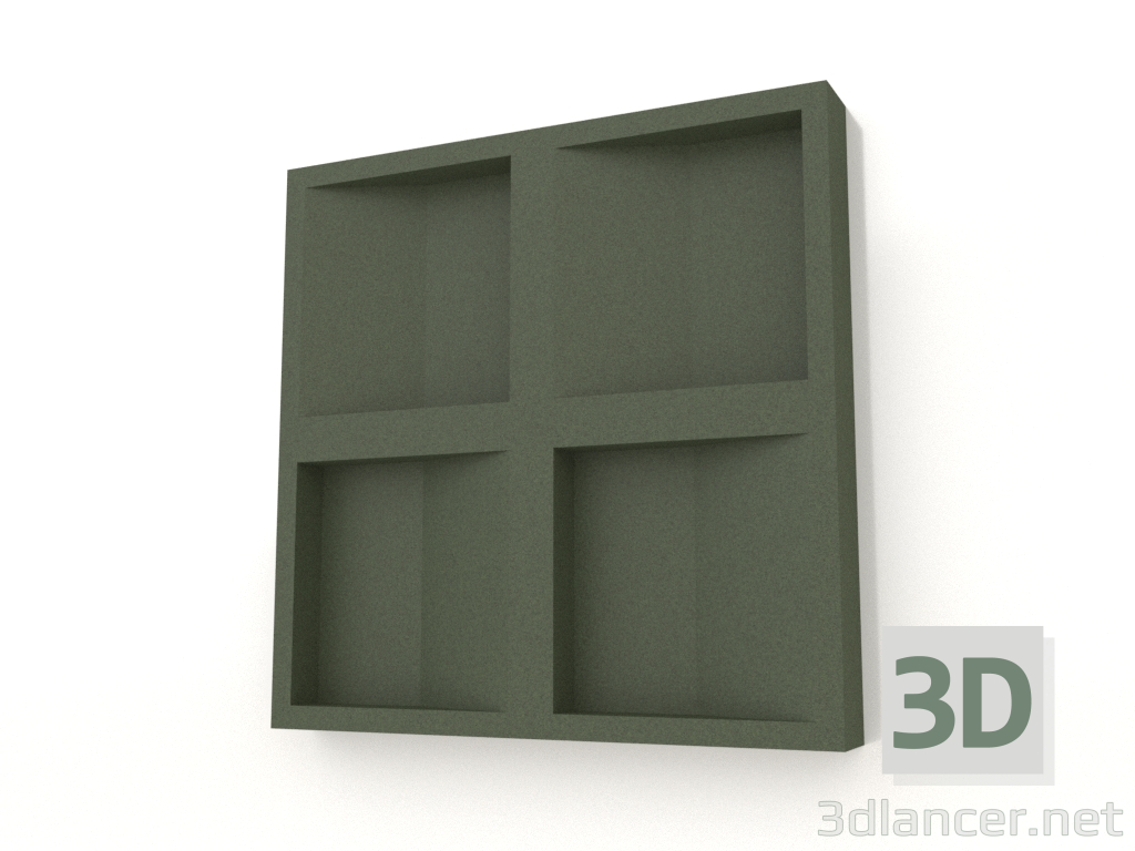 3d model 3D wall panel CONCAVE (dark green) - preview