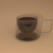 3d Double glass square cup model buy - render