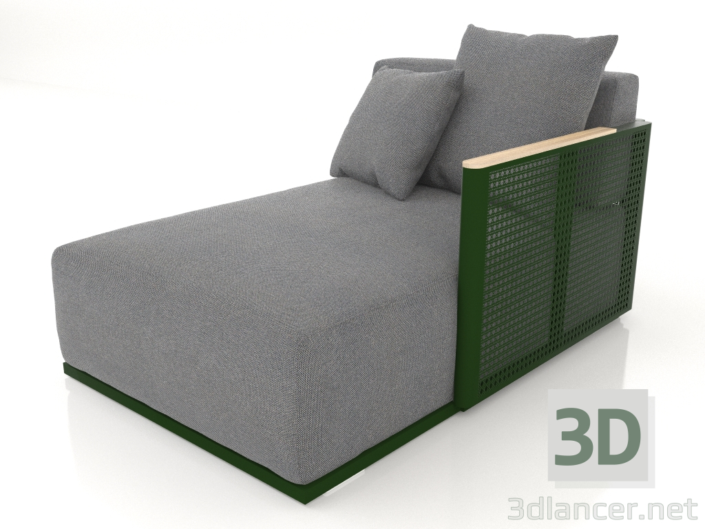 modèle 3D Module canapé section 2 droite (Vert bouteille) - preview