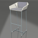 modèle 3D Chaise haute avec dossier (Bleu gris) - preview