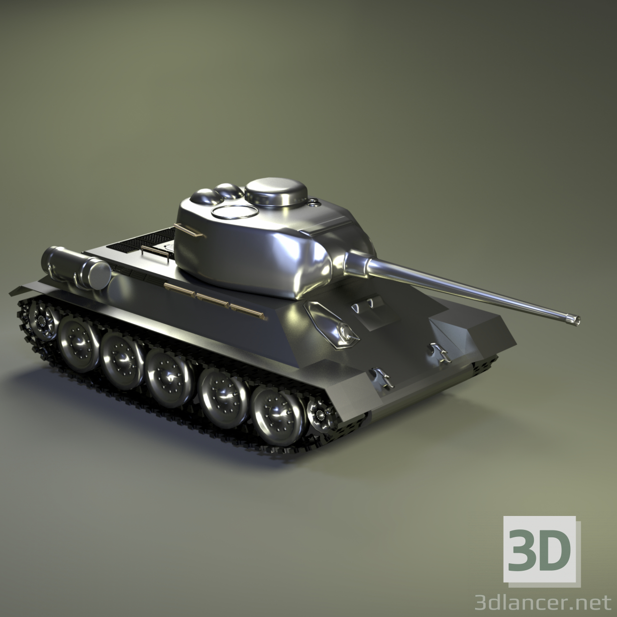 modèle 3D de Réservoir T-34-85 acheter - rendu