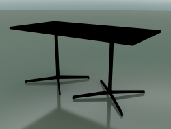 Rectangular table with a double base 5526, 5506 (H 74 - 79x159 cm, Black, V39)