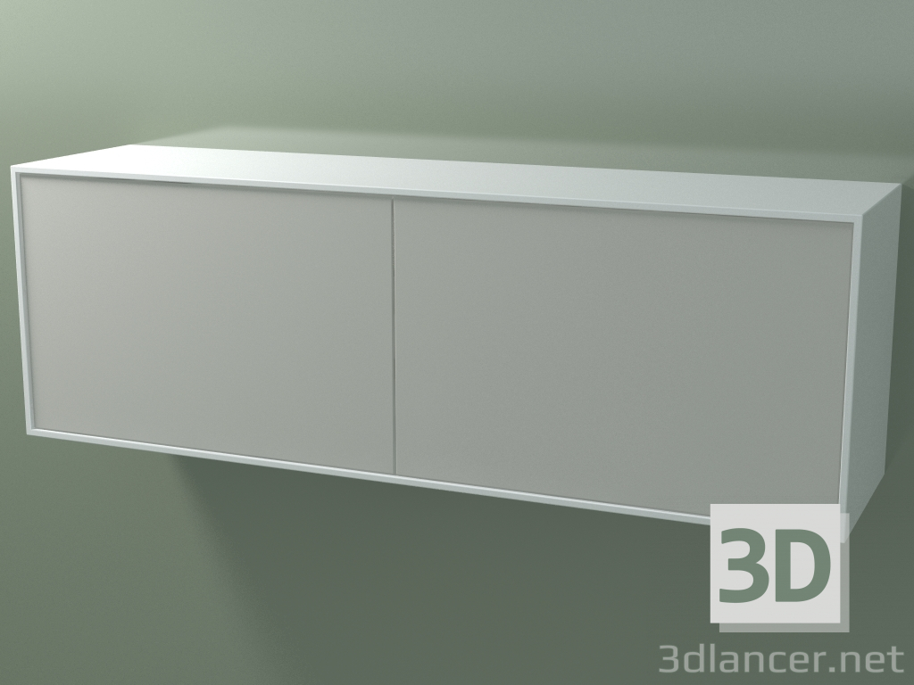 3D Modell Doppelbox (8AUFBA03, Gletscherweiß C01, HPL P02, L 144, P 36, H 48 cm) - Vorschau