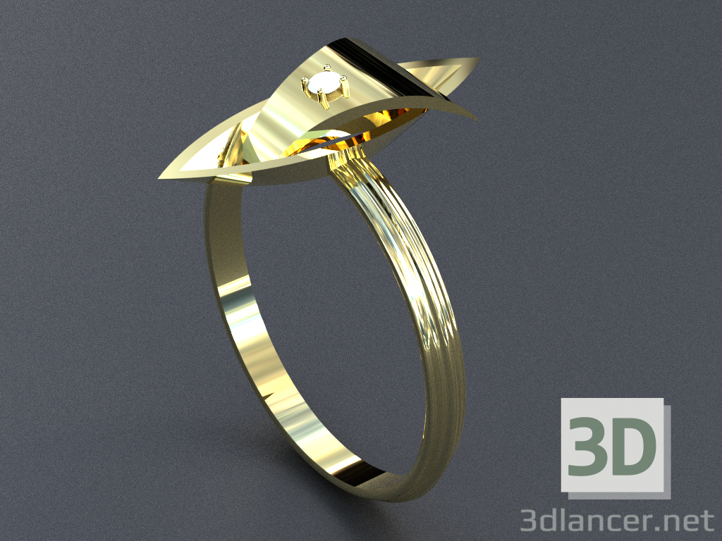 3d модель кольцо Под парусом – превью