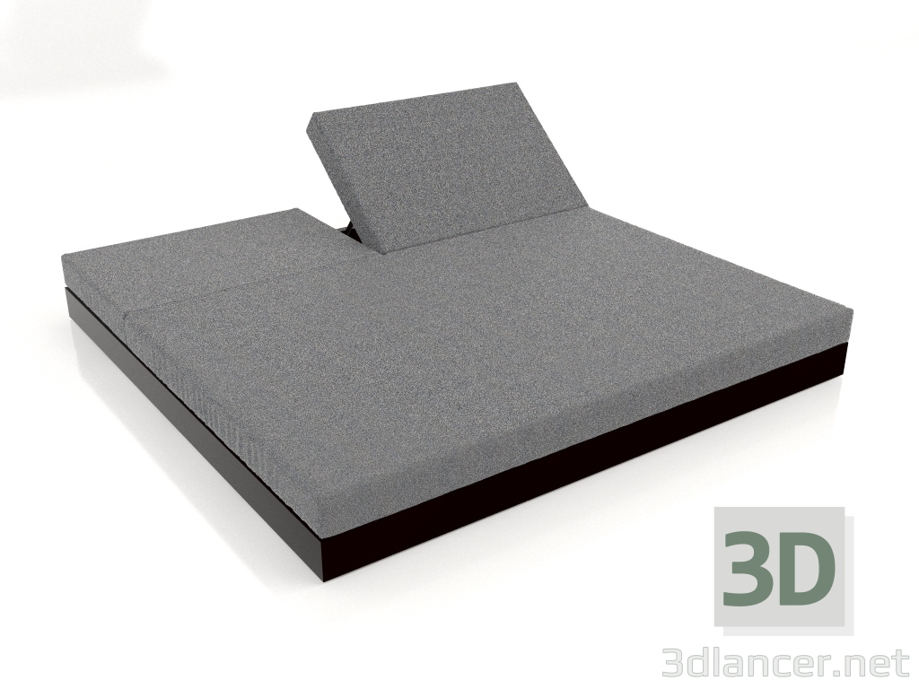 3D modeli Sırtlı Yatak 200 (Siyah) - önizleme