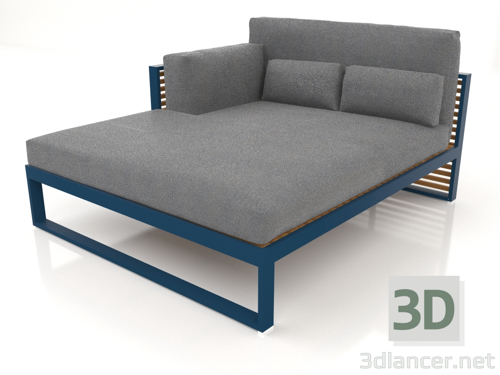 modèle 3D Canapé modulable XL, section 2 gauche, dossier haut, bois artificiel (Gris bleu) - preview