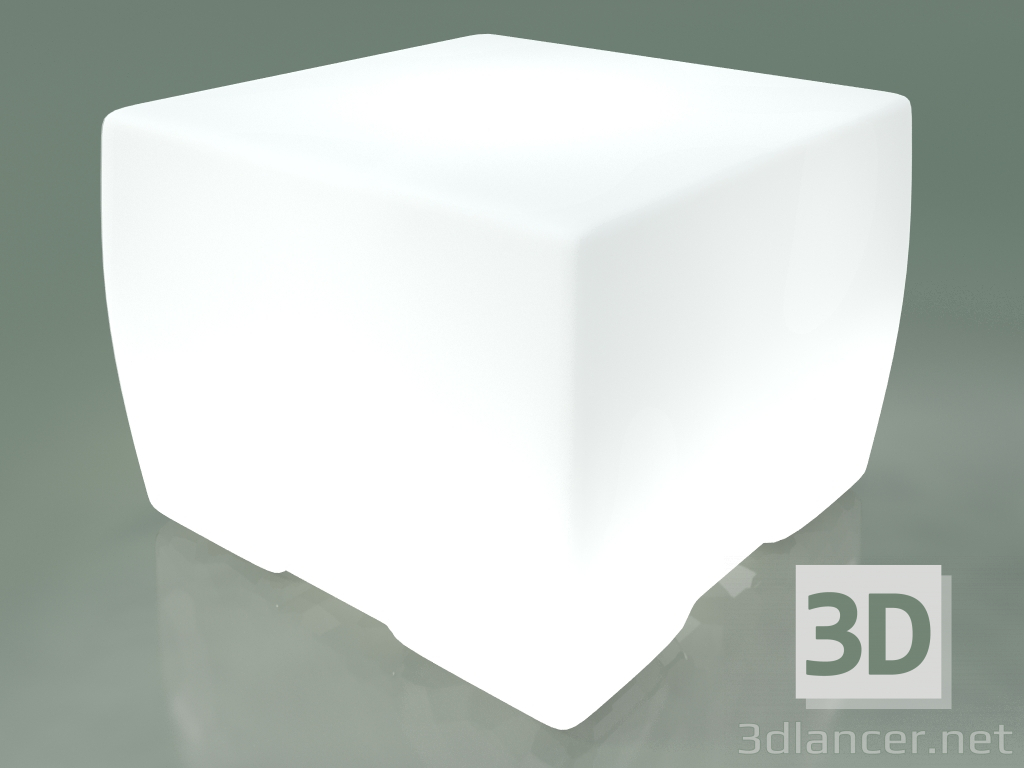 Modelo 3d Otomano de polietileno branco opalino com luz de fundo InOut (108L) - preview
