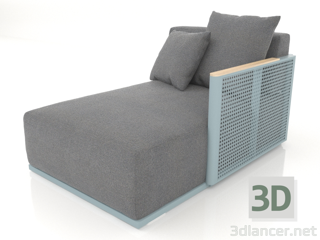 modèle 3D Module canapé section 2 droite (Bleu gris) - preview