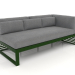 3D modeli Modüler kanepe, bölüm 1 sağ (Şişe yeşili) - önizleme