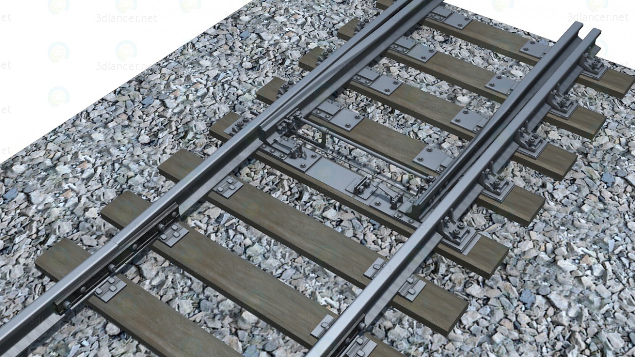 3d model railroad switch - preview