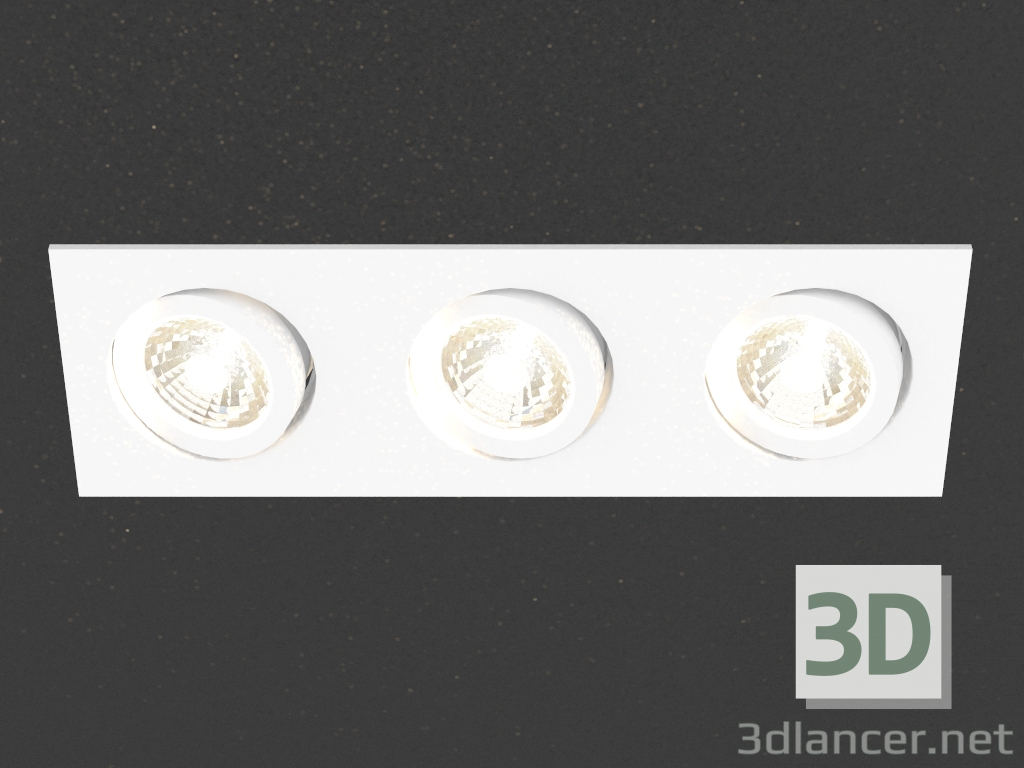 3d model luminaria empotrada LED (DL18461_03WW-White SQ Dim) - vista previa