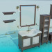 3D Modell Eine Reihe von Möbeln für das Waschbecken - Vorschau