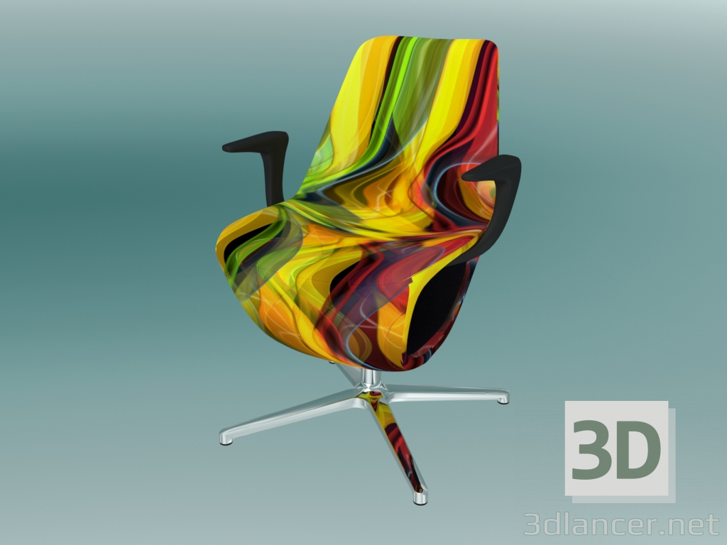 3D modeli Döner sandalye (10F 2P) - önizleme