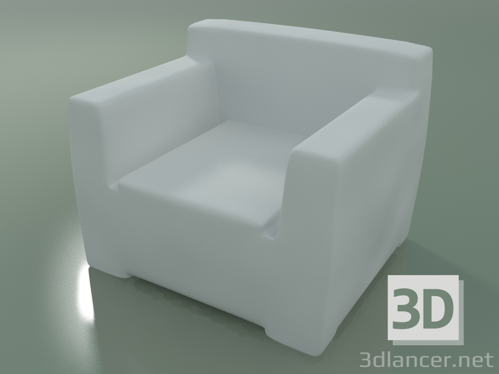 3d model Armchair in opal white polyethylene InOut (101) - preview