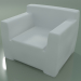 3d model Armchair in opal white polyethylene InOut (101) - preview