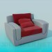 modèle 3D Chaise avec coussin - preview