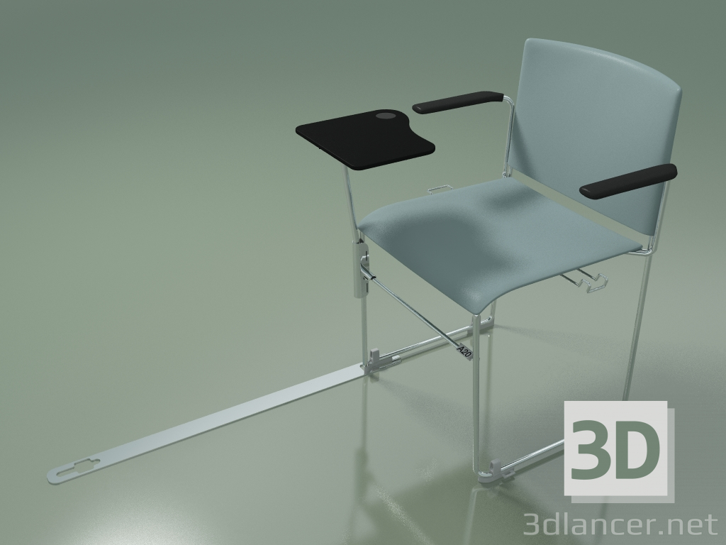 modello 3D Sedia impilabile con braccioli e accessori 6603 (polipropilene Benzina, CRO) - anteprima