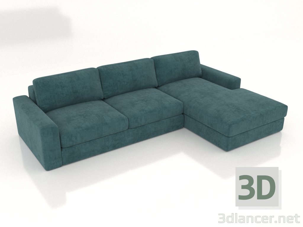3D modeli PALERMO puflu kanepe (döşeme seçeneği 2) - önizleme