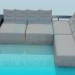 modèle 3D Canapé d’angle - preview