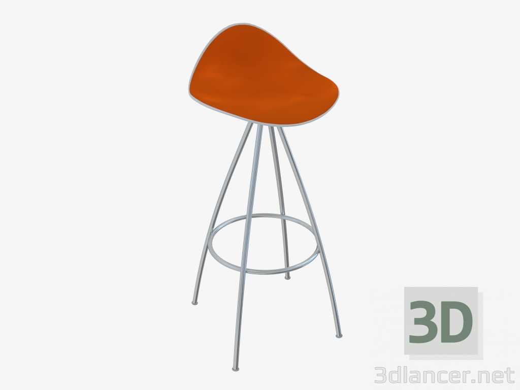 3D Modell Stuhl (weiß orange h76) - Vorschau