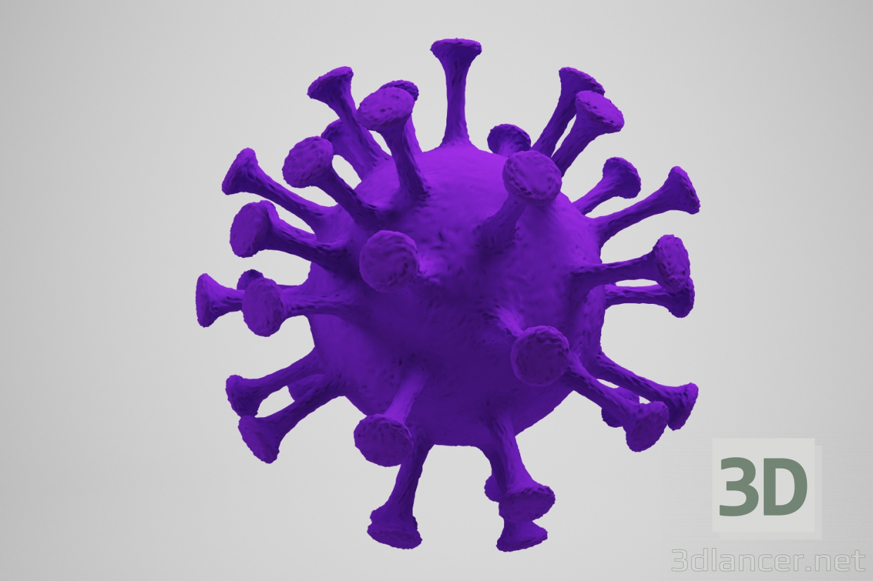 3D virüs covid-19, virüs covid-19 modeli satın - render